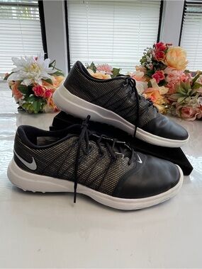 Nike Lunar Empress 2 Textile Golf Shoes Black Metallic Silver Women’s 7 Lunarlon